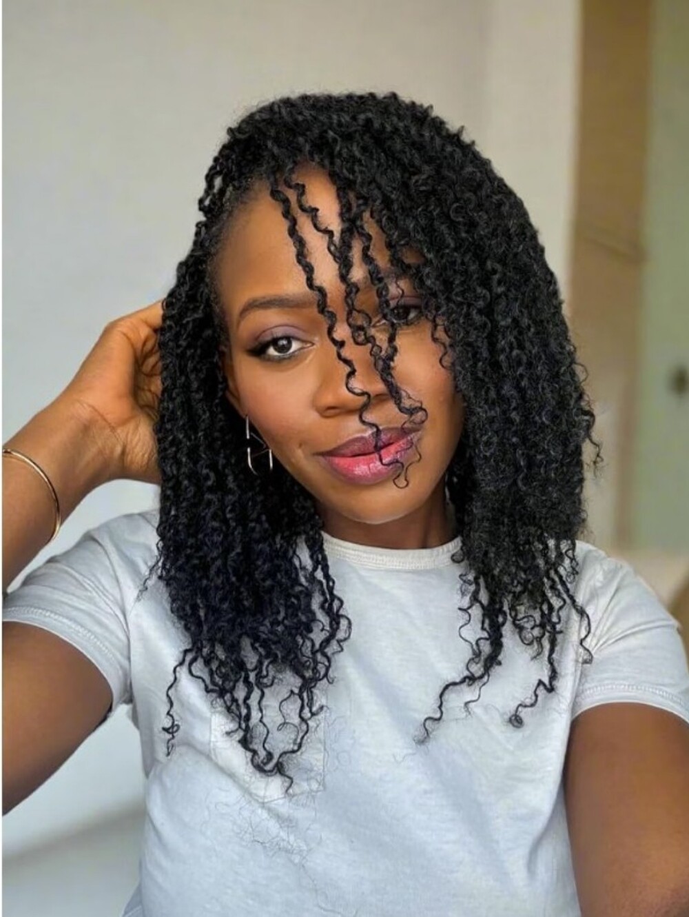Mini Twist Crochet Hair Synthetic Prelooped  Braiding Hair 8 Packs 240 Strands 1